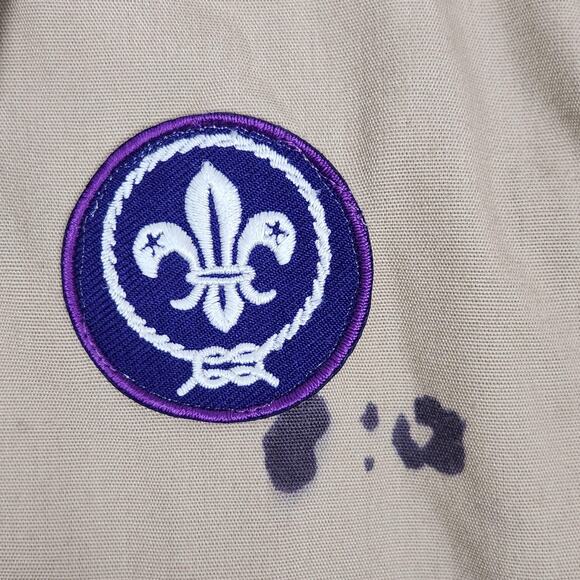 Boy Scouts of America Shirt Youth Large Tan Uniform Patches BSA Made in USA - Picture 7 of 9